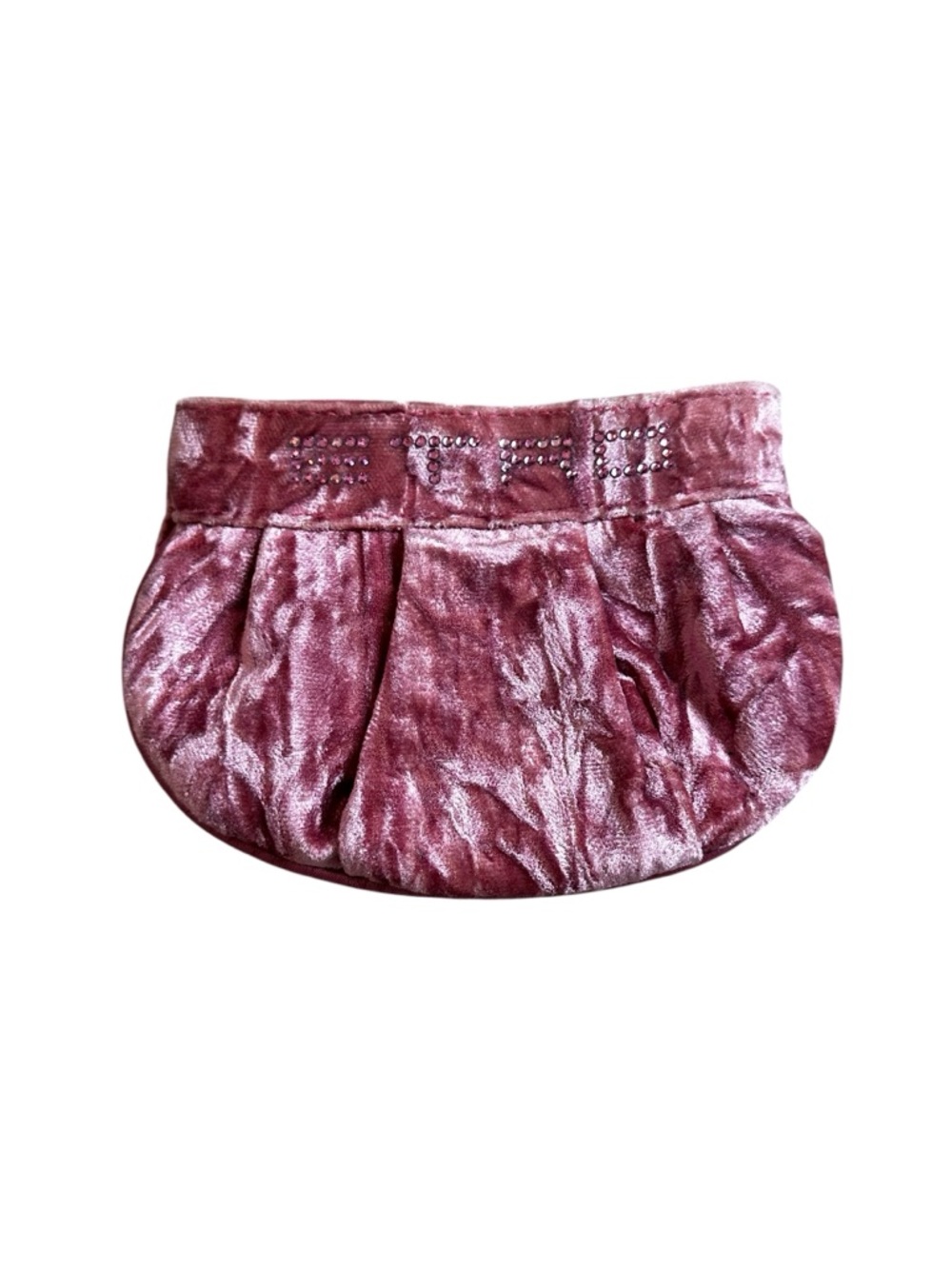 ETRO Crushed Velvet Mini Coin Pouch Rhinestone Logo Going Out